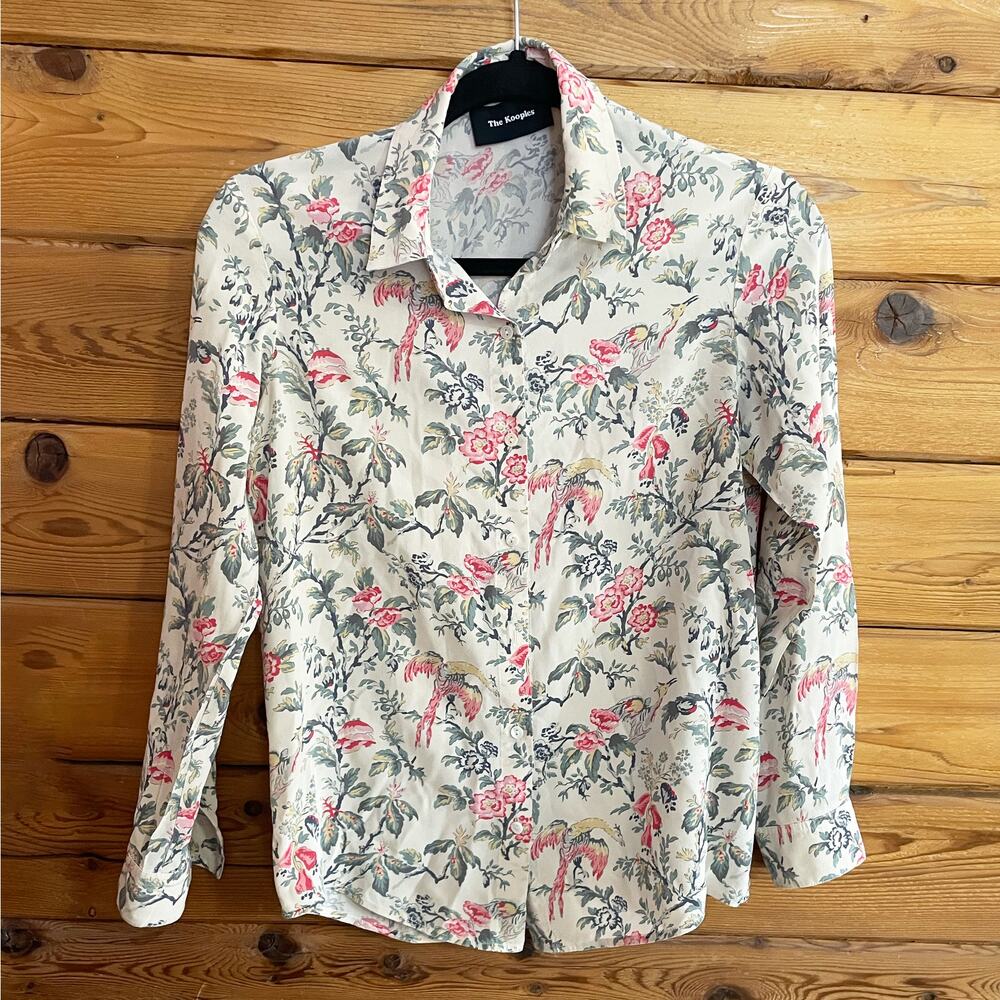 The Kooples Flying Peacock Silk Blouse XXS